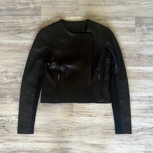 Veda cropped leather jacket